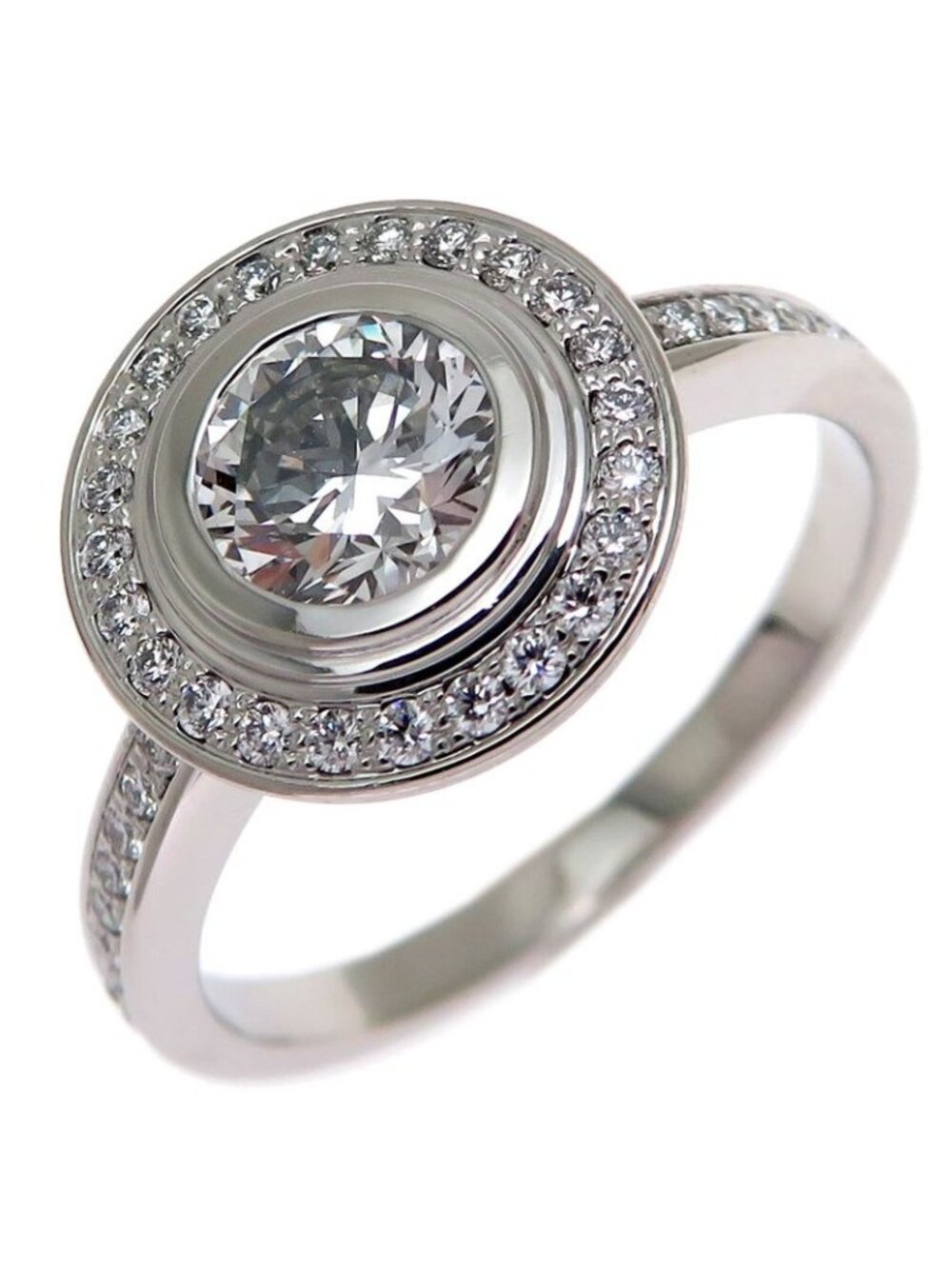 Cartier Diamond Halo Platinum Ring